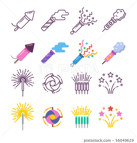 Festival dynamite, party fireworks, festive... - Stock Illustration ...