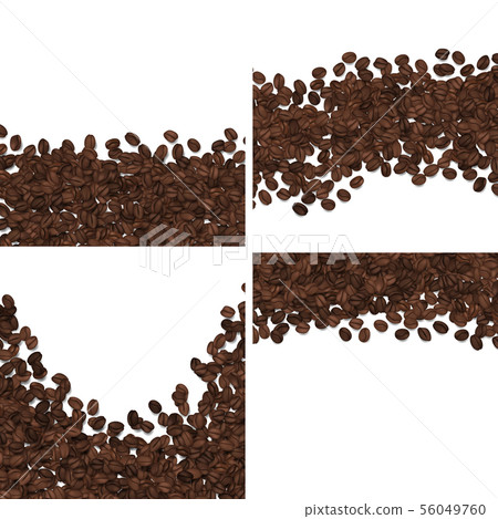 Roasted coffee beans isolated on white background vector set Roasted coffee beans isolated on white background vector set 56049760