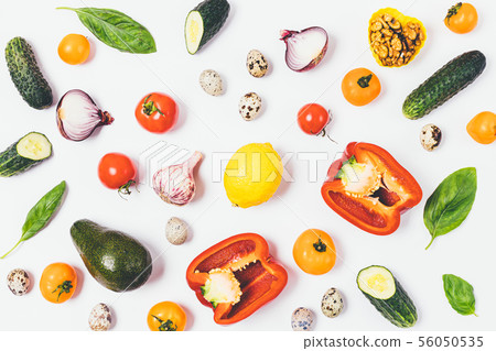 Food background of variety of healthy fresh Food background of variety of healthy fresh 56050535
