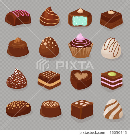 Cartoon chocolate desserts and candies 56050543