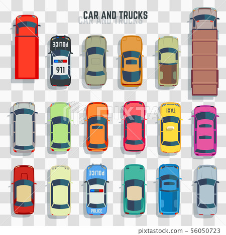 Cars and trucks top view Cars and trucks top view 56050723