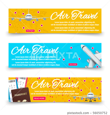 Air travel banners collection - international vacation banners 56050752