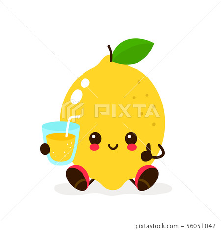 Cute kawaii smiling happy lemon Cute kawaii smiling happy lemon 56051042