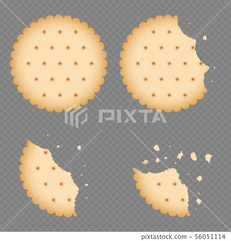 Bitten chip biscuit cookie, cracker 56051114