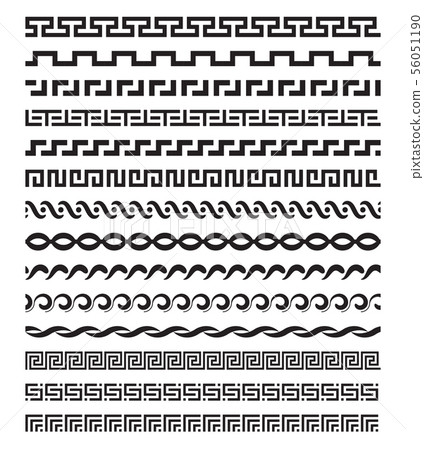 Old mediterranean greek mythology vector pattern repetitive borders set Old mediterranean greek mythology vector pattern repetitive borders set 56051190