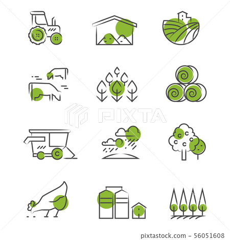 Thin line farm icons set - Stock Illustration [56051608] - PIXTA