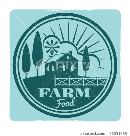 Grunge farm food label design 56051689