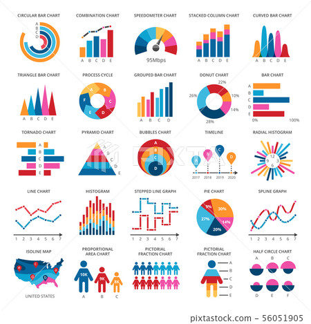 Color finance data chart vector icons. Statistics colorful presentation graphics and diagrams Color finance data chart vector icons. Statistics colorful presentation graphics and diagrams 56051905