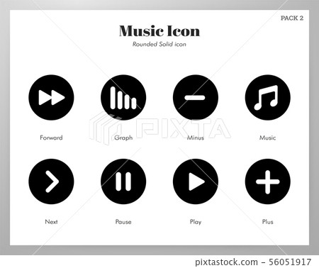 Music icons rounded solid pack 56051917