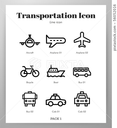 Transportation icons Line pack 56052016
