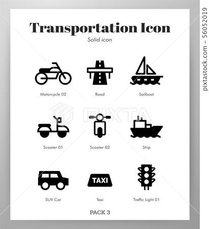 Transportation icons Solid pack 56052019