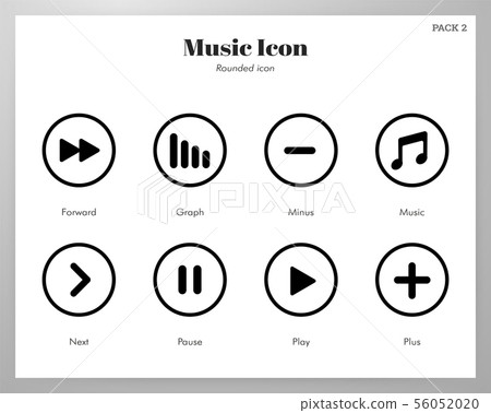 Music icons rounded pack - Stock Illustration [56052020] - PIXTA