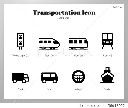 Transportation icons Solid pack Transportation icons Solid pack 56052052