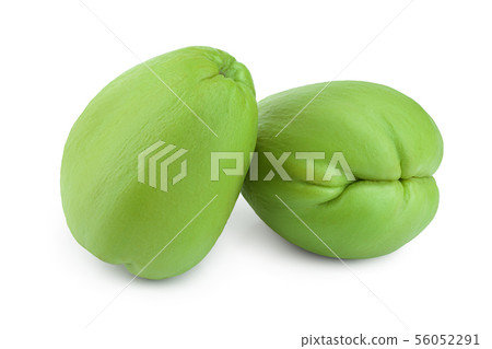 fresh Chayote vegetable or mexican cucumber isolated on white background fresh Chayote vegetable or mexican cucumber isolated on white background 56052291
