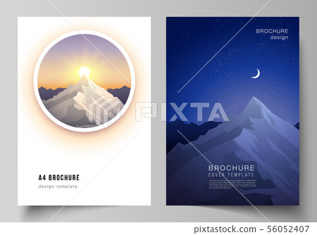 Vector layout of A4 format modern cover mockups design templates for brochure, magazine, flyer 56052407