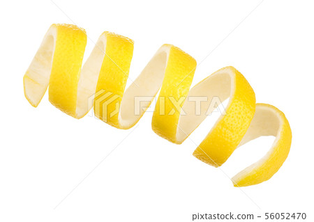 Lemon peel isolated on white background without a shadow. Healthy food Lemon peel isolated on white background without a shadow. Healthy food 56052470