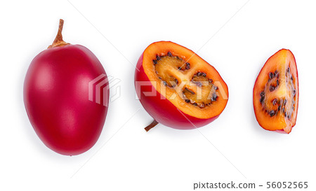 Fresh tamarillo fruit isolated on white background. Top view. Flat lay Fresh tamarillo fruit isolated on white background. Top view. Flat lay 56052565