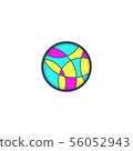 Colorful mosaic abstract creative logo in a circle 56052943