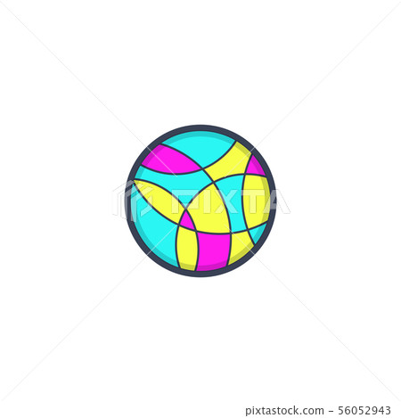 Colorful mosaic abstract creative logo in a circle 56052943