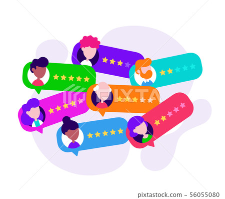 Review rating bubble speeches. Vector  56055080
