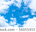 藍天，雲，清除，背景，藍色，天空，自然，風景，戶外，複製空間，藍色，材料， 56055455