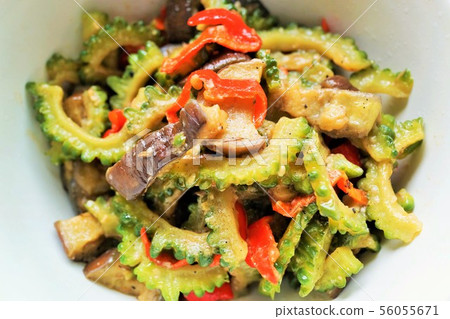 Goya茄子，炒味噌辣椒，家常菜 56055671