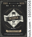 Retro vector poster of beer party Oktoberfest.  56055908