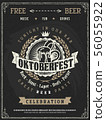 Retro vector poster of beer party Oktoberfest.  56055922