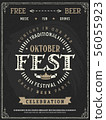 Retro vector poster of beer party Oktoberfest.  56055923