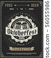 Retro vector poster of beer party Oktoberfest.  56055986