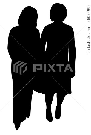 two women body silhouette vector two women body silhouette vector 56055995