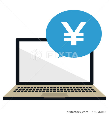 Laptop Japanese Yen Illustration Material Stock Illustration 56056065 Pixta