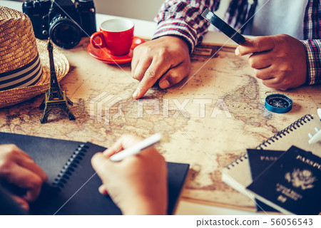 Travelers are planning a trip by searching the Travelers are planning a trip by searching the 56056543
