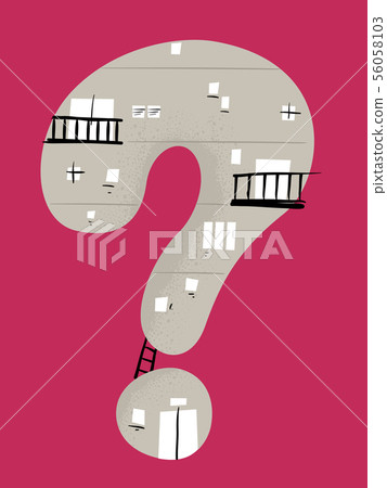 Question Mark Building Illustration Question Mark Building Illustration 56058103