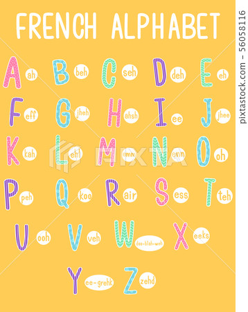 French Alphabet Illustration 56058116