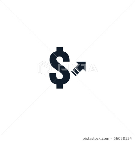 dollar increase icon. Money symbol with arrow - Stock Illustration ...