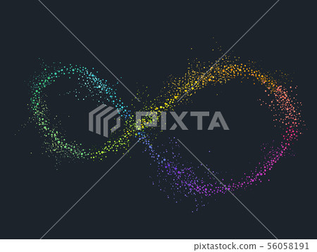 Pointillism Infinity Rainbow Illustration 56058191