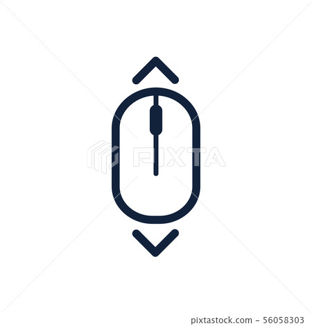 Scroll down up computer mouse icon symbol. Flat - Stock Illustration ...