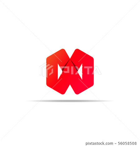Abstract geometric letter W logo template with Abstract geometric letter W logo template with 56058508