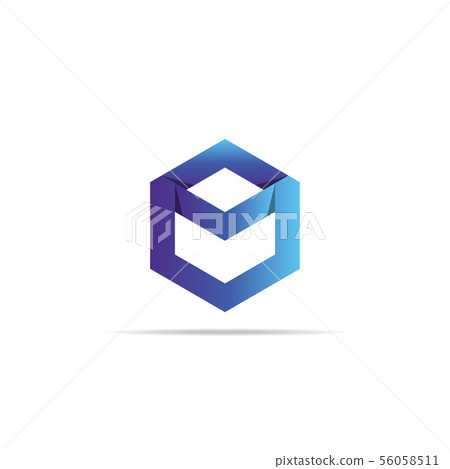 Abstract geometric letter M logo template with 56058511