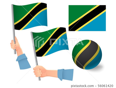Tanzania flag in hand icon 56061420