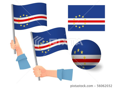 Cape Verde flag in hand icon 56062032