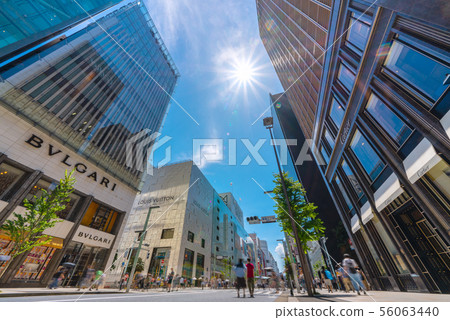 Tokyo cityscape in Japan Ginza cityscape and sunlight (Pedestrian Paradise) 56063440