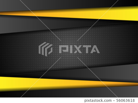 Bright yellow and black stripes abstract tech 56063618
