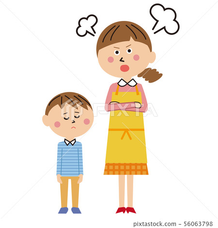 Pop mom gets angry with a boy - Stock Illustration [56063798] - PIXTA