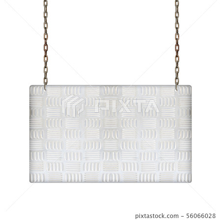 aluminum signboard hanging on chains  56066028