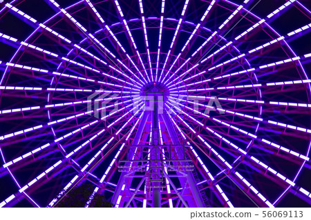 Tokyo Odaiba Ferris Wheel Japan Night View Neon Amusement Park Venus Fort Amusement Tokyo Odaiba Ferris Wheel Japan Night View Neon Amusement Park Venus Fort Amusement 56069113