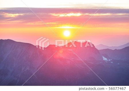 Mountains on sunset Mountains on sunset 56077467