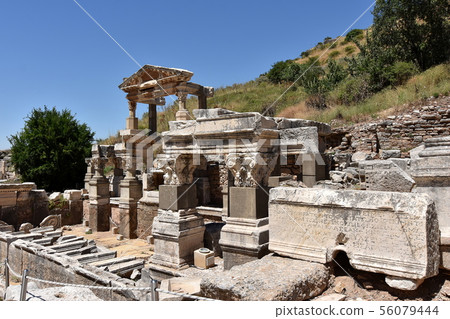 Ephesus ruins Trajan fountain Ephesus ruins Trajan fountain 56079444