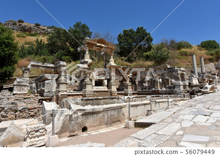 Ephesus ruins Trajan fountain Ephesus ruins Trajan fountain 56079449